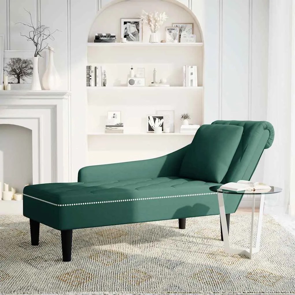 Chaise lounge c/ almofada/apoio de braços direito veludo