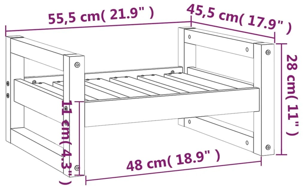 Cama para cães 55,5x45,5x28 cm madeira de pinho maciça