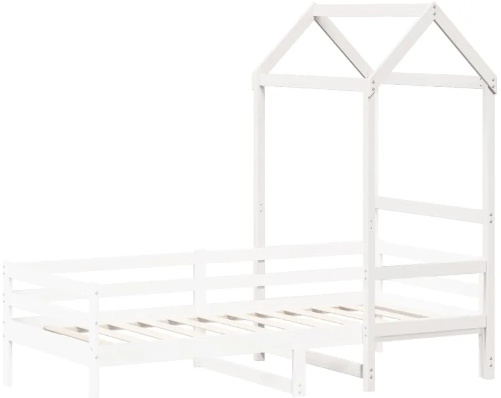 Telhado de cama infantil 118x70x176,5 cm pinho maciço branco