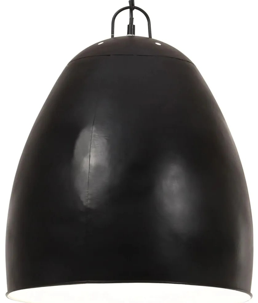Candeeiro suspenso industrial redondo 25 W 42 cm E27 preto