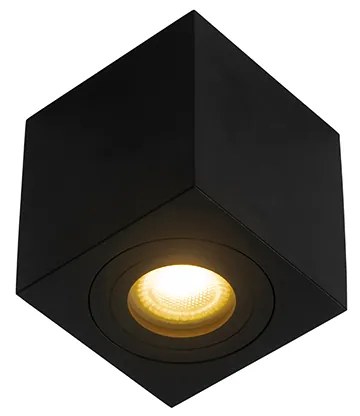 Foco de teto quadrado moderno preto - Capa