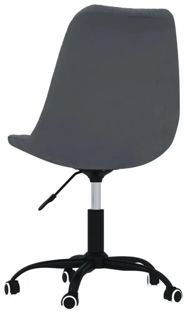 Cadeiras de jantar giratórias 6 pcs tecido cinzento-escuro