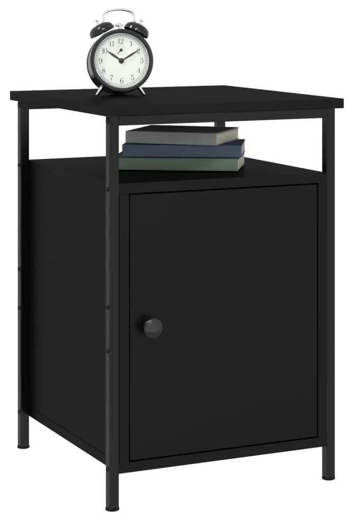Mesas de cabeceira 2 pcs 40x42x60 cm derivados de madeira preto