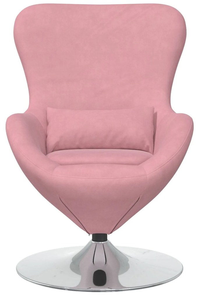 Cadeira de Ovo vidaXL em Veludo Rosa