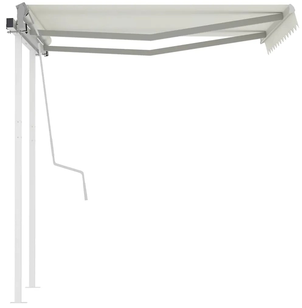 Toldo retrátil manual com postes 3x2,5 m cor creme
