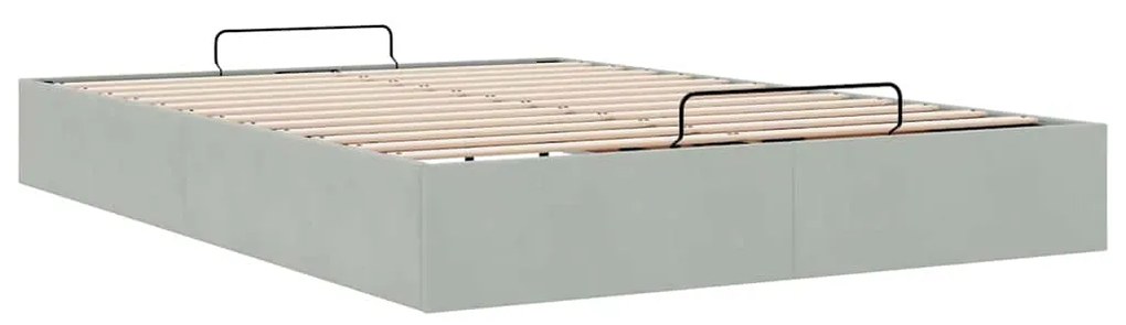 Estrutura de cama otomana sem colchão 140x200 cm cinzento claro