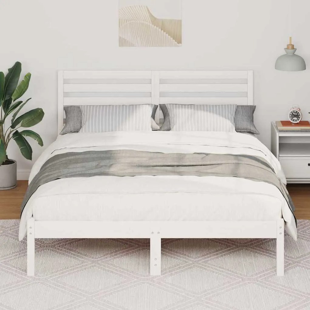 Estrutura da Cama com cabeceira Branco 140 x 190 cm