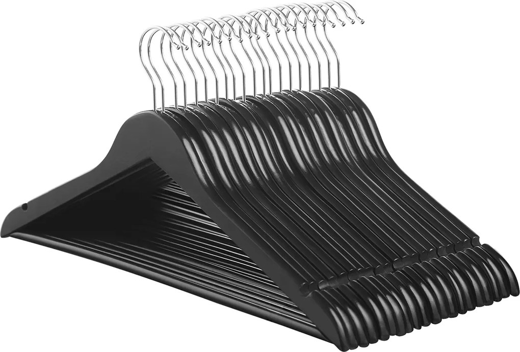 Cabides de madeira, conjunto de 50 preto