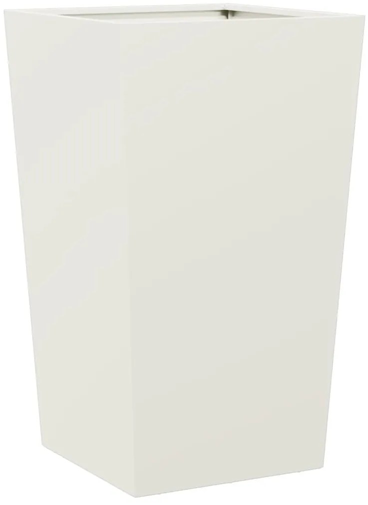 Vaso/floreira de jardim 45x45x75 cm aço branco