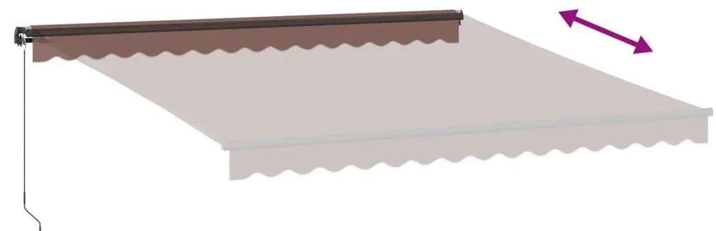 Toldo retrátil manual 400x350 cm castanho