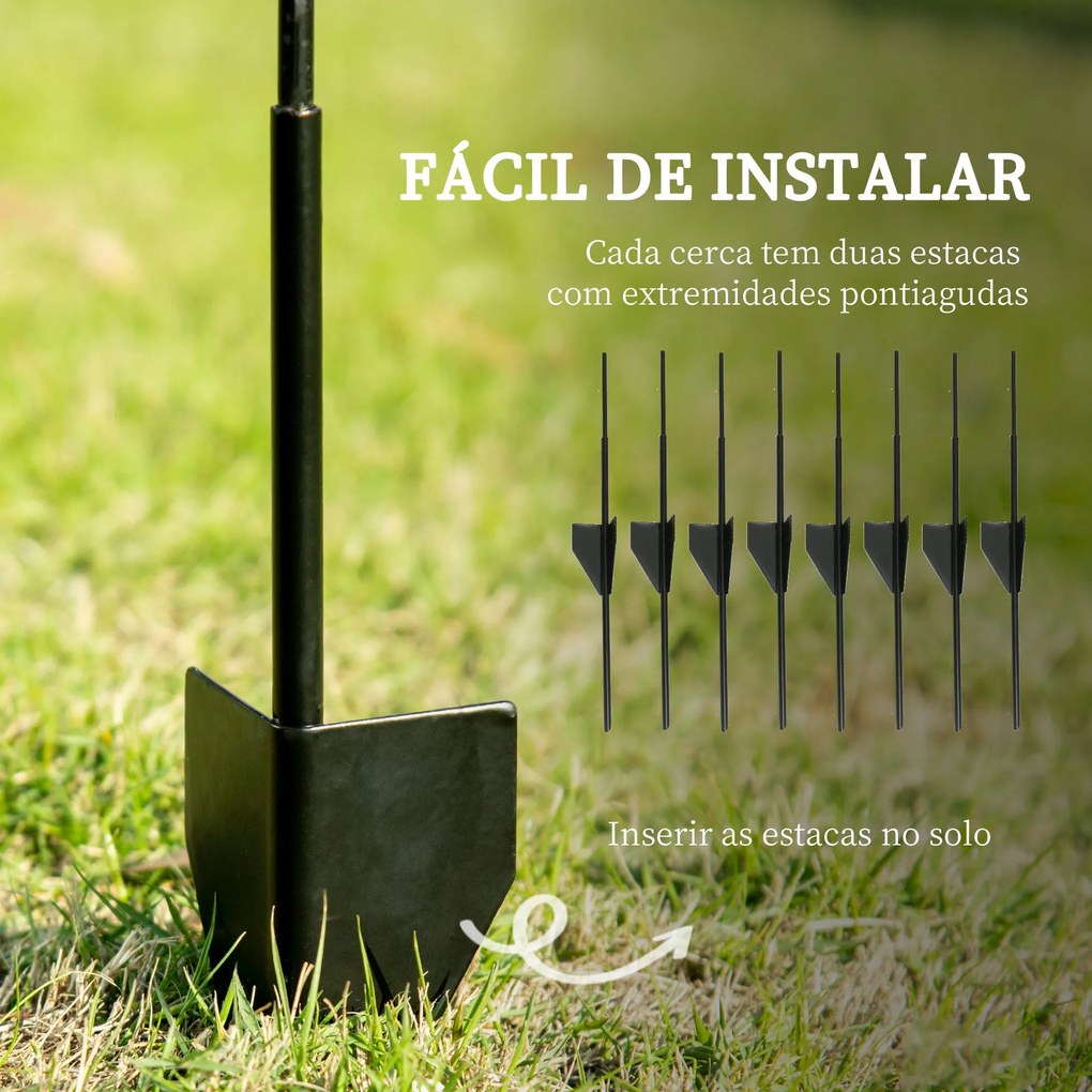 Cercas de Jardim de 4 Painéis 88x110 cm Cercas de Jardim Metálicas Cer