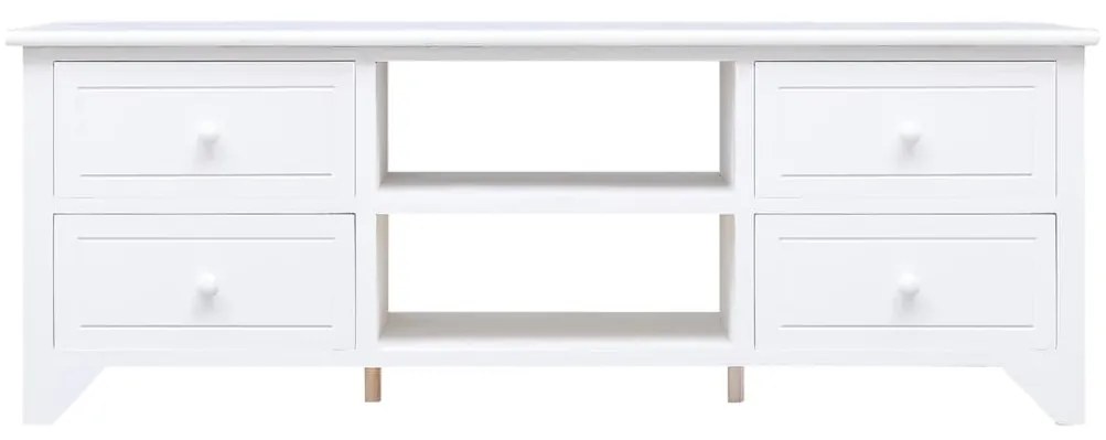 Móvel de TV 108x30x40 cm madeira paulownia maciça branco