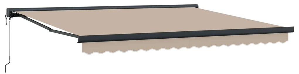 vidaXL Toldo Bege 350 x 250 x 165 cm Poliéster e Alumínio