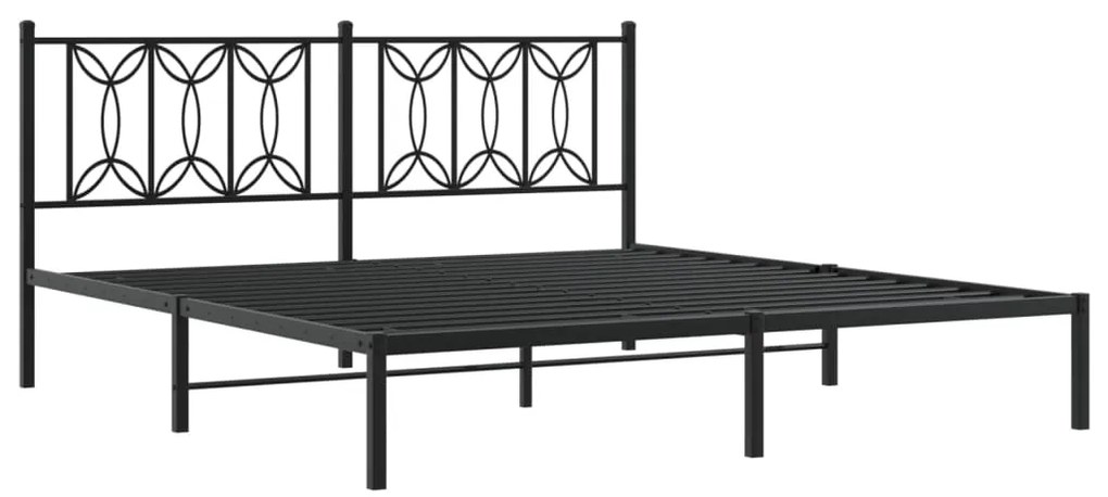 Estrutura de cama em metal com cabeceira 180x200 cm preto