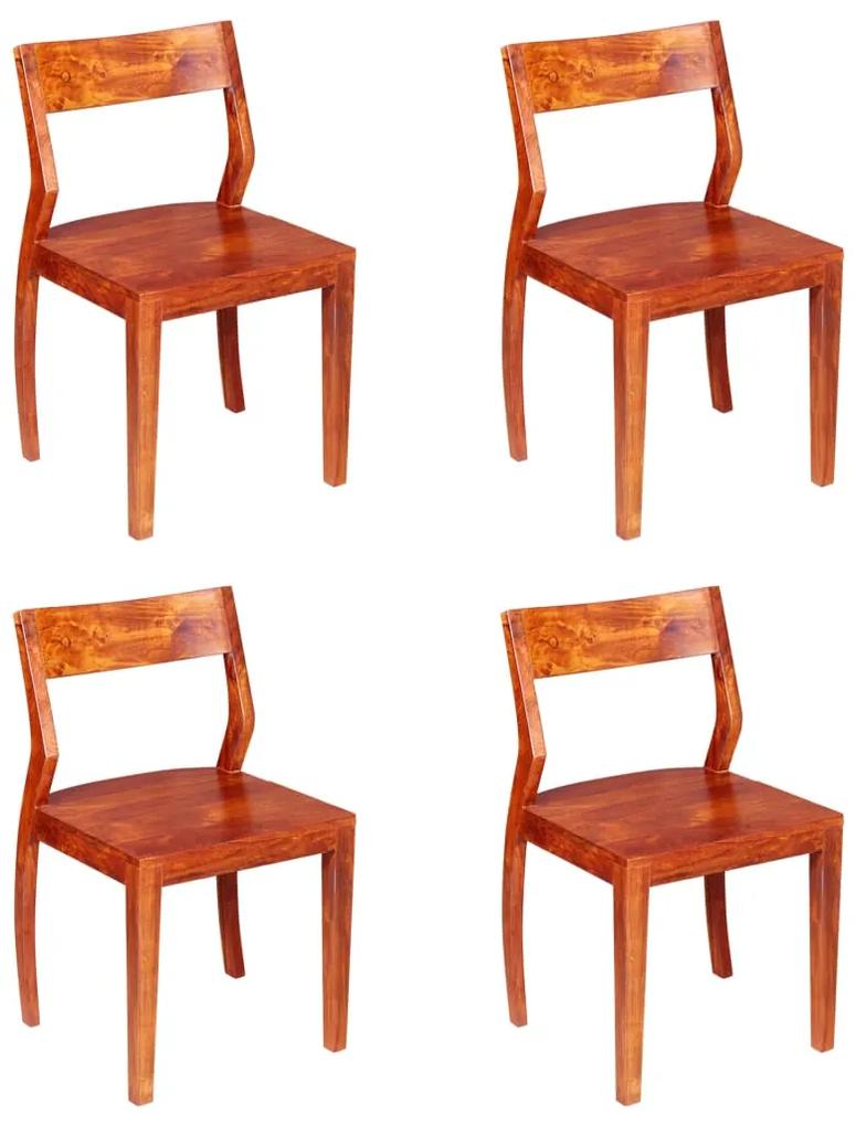 Cadeiras de jantar 4 pcs madeira acácia e sheesham maciça