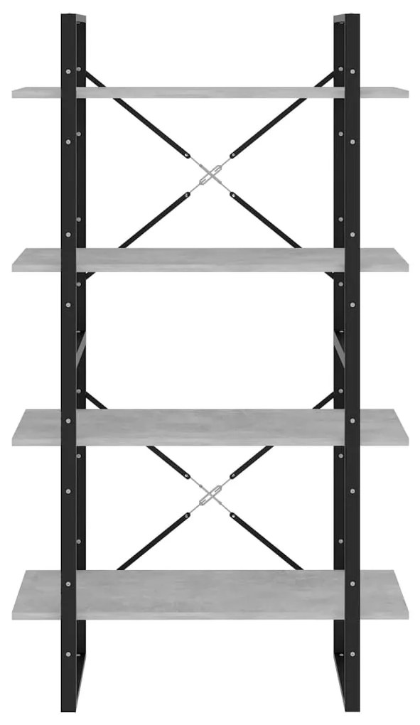 Estante 4 prateleiras 80x30x140 cm contrapl. cinzento-cimento