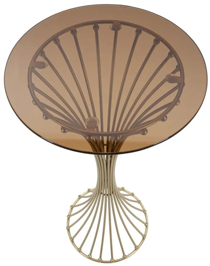 MESA DE APOIO CENTUR Ø 40X82 CM DOURADA