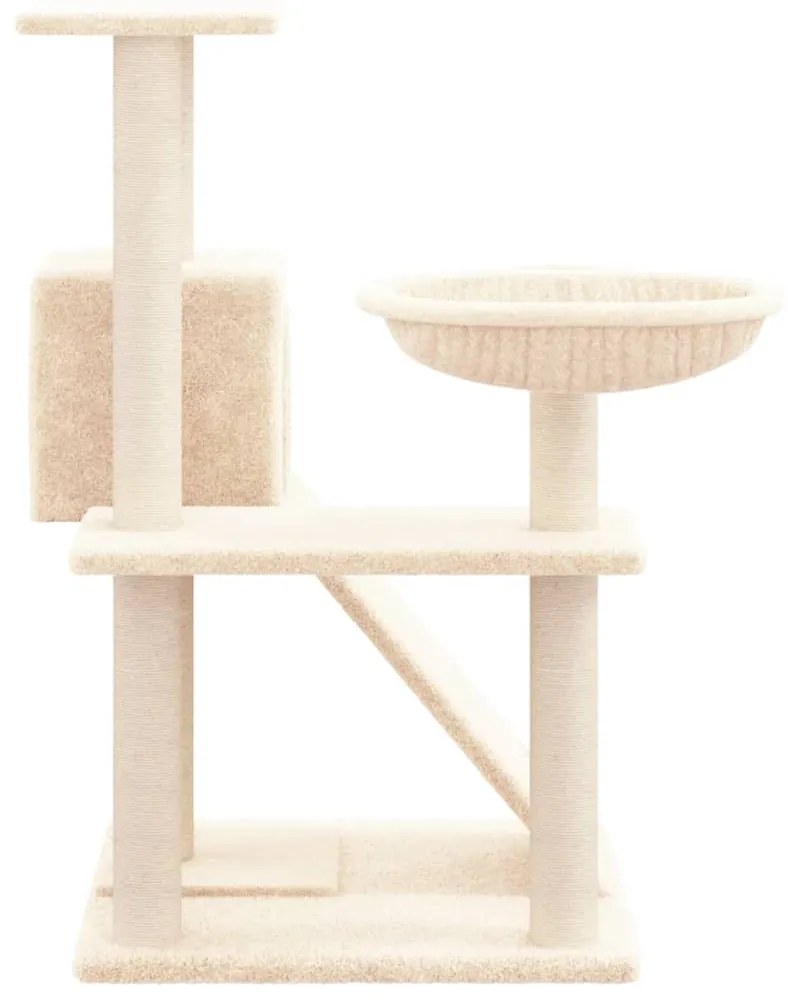 Árvore para gatos c/ postes arranhadores sisal 82 cm cor creme