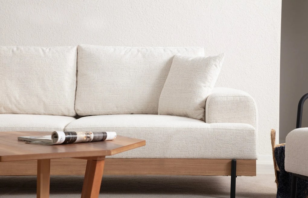 Sofá de 3 Lugares Eti – Branco – 220 cm x 98 cm x 78 cm