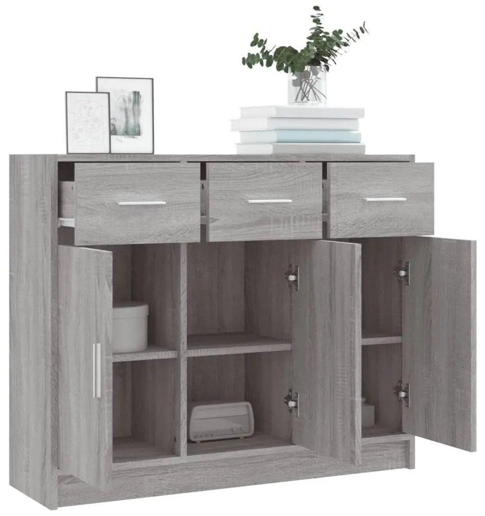Aparador 91x28x75 cm derivados de madeira cinzento sonoma