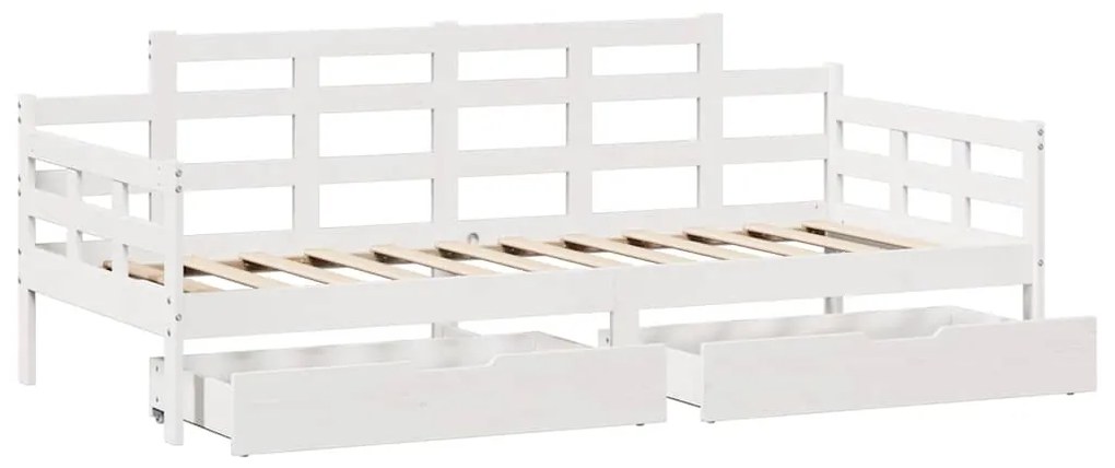 Sofá-cama com gavetas 80x200 cm madeira de pinho maciça