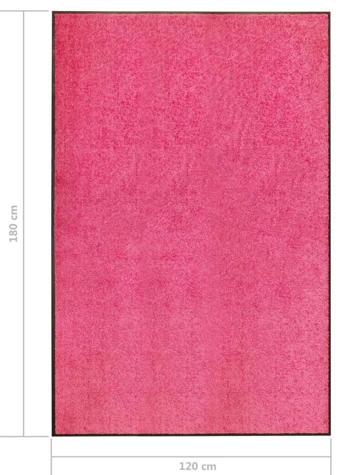 Tapete de porta lavável 120x180 cm rosa