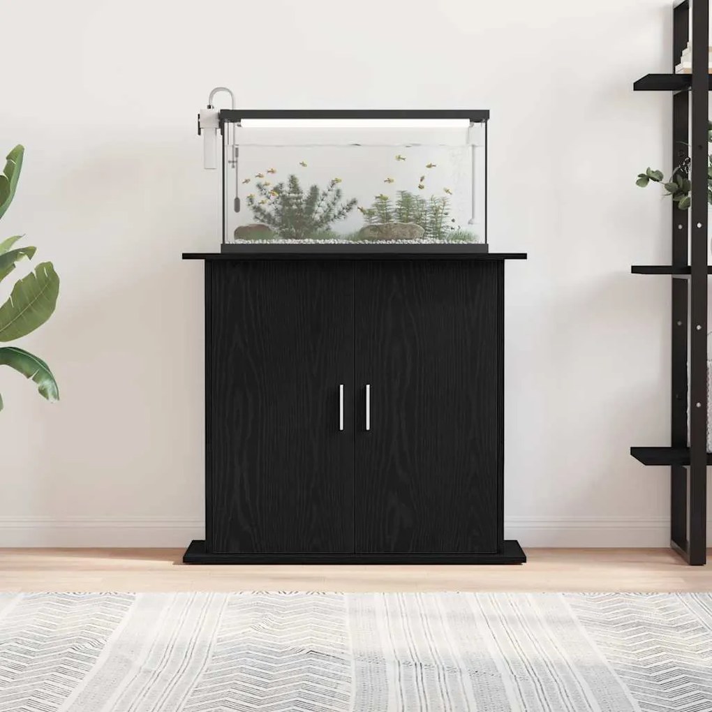 Suporte de aquário 81x36x73 cm deriv. madeira carvalho preto
