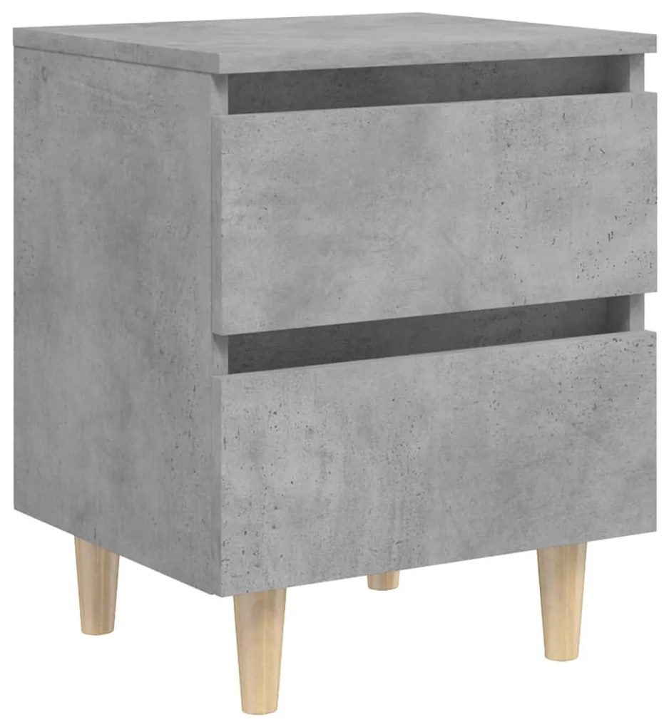 Mesa de cabeceira c/ pernas de pinho 40x35x50 cm cinza cimento