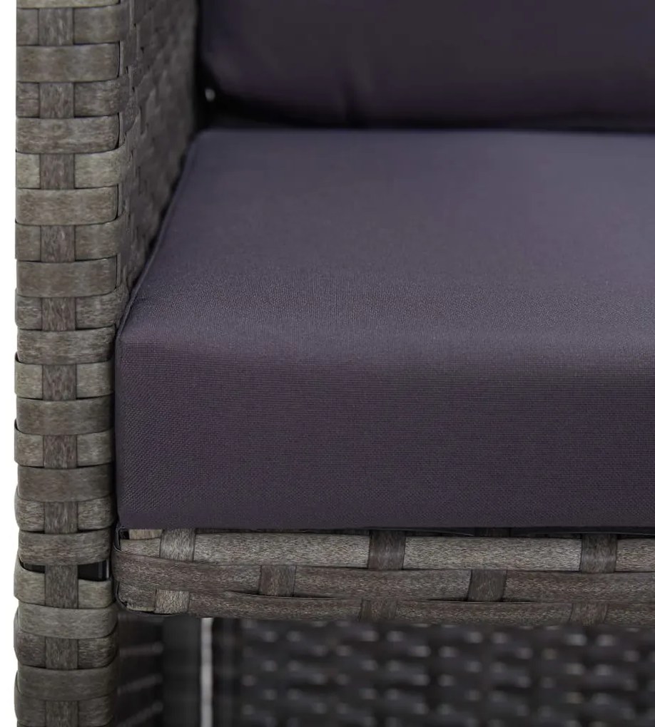 13 pcs conjunto jantar exterior vime e madeira acácia antracite