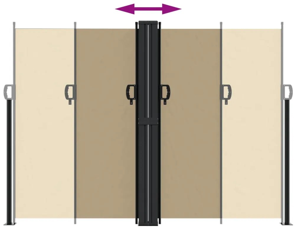 Toldo lateral retrátil 180x600 cm bege