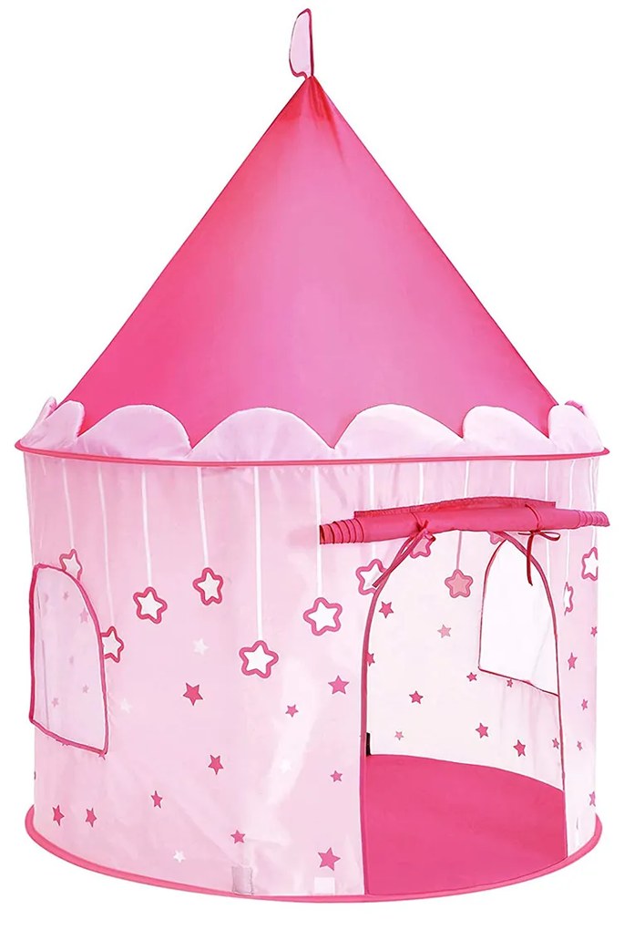 Tenda de brincar Castelo da Princesa SONGMICS para meninas, casa de brincar para áreas internas e externas, tenda de brincar portátil dobrável, presente para crianças, rosa LPT01PK