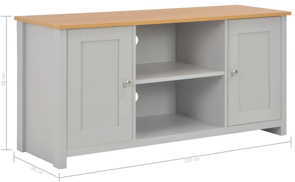 Móvel de TV 120x39x58 cm cinzento