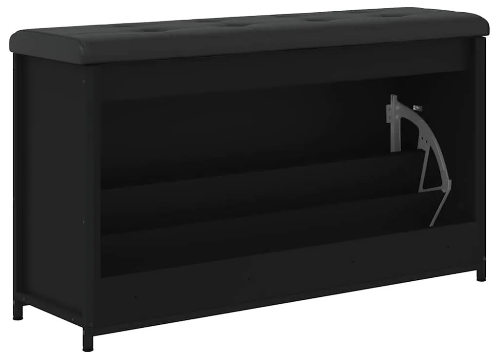 Banco sapateira com gaveta articulada 102x32x56 cm preto