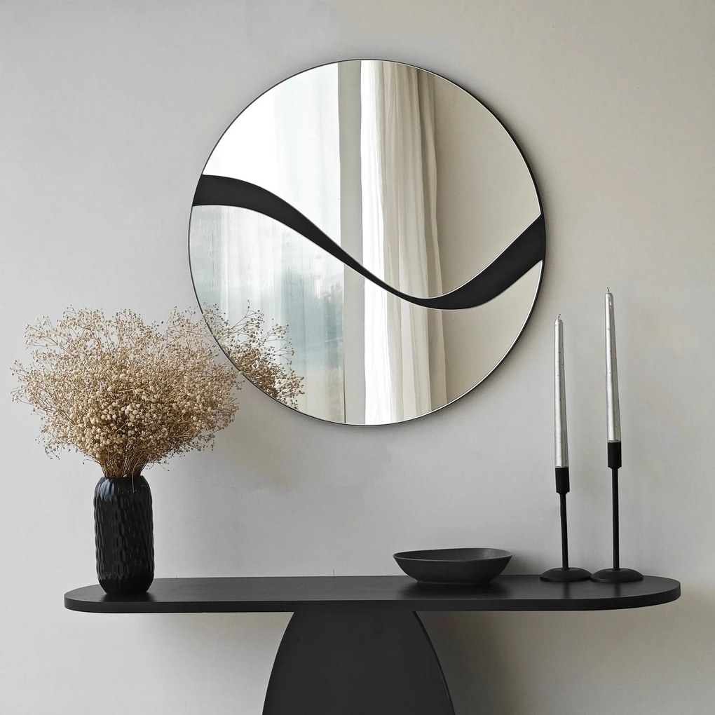 Espelho Abstract – Preto – 70 cm x 70 cm