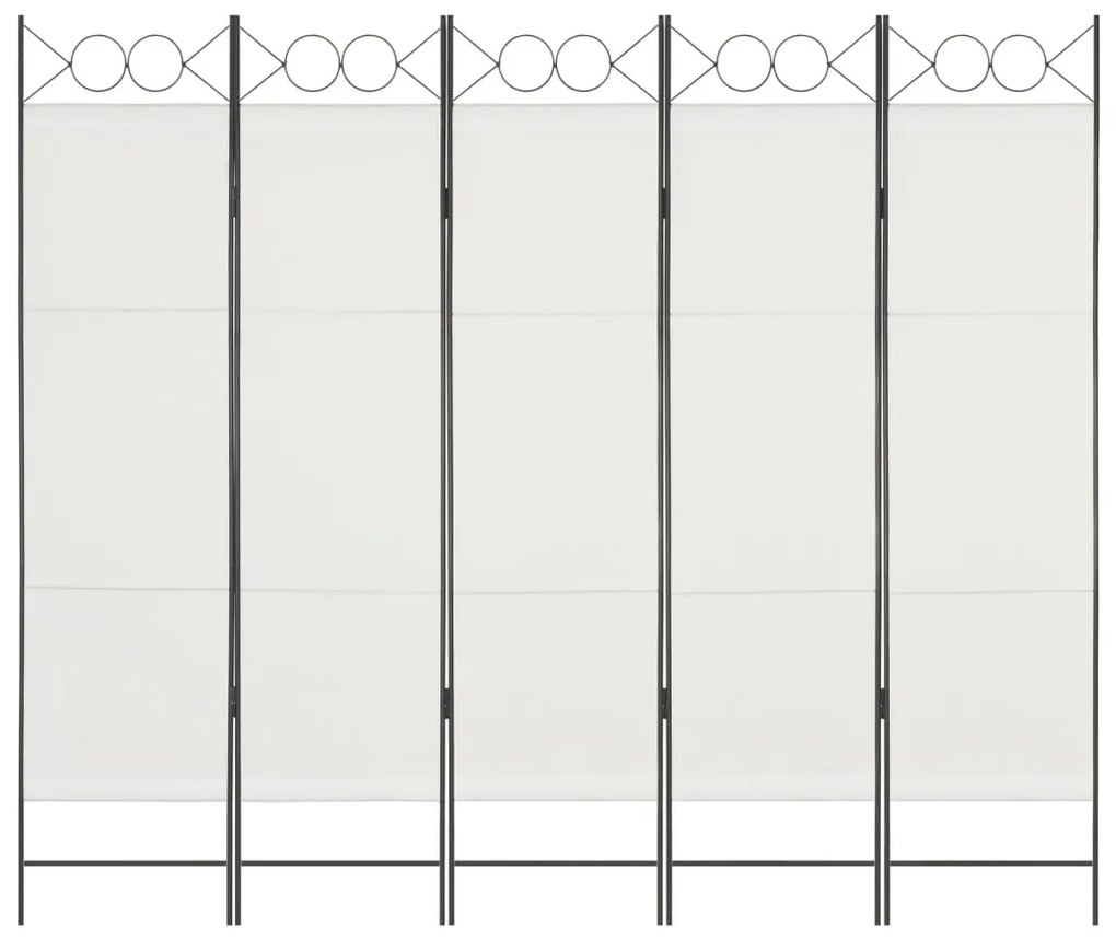 vidaXL Divisória de quarto com 5 painéis 200x180 cm branco