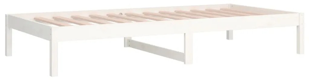 Sofá-cama de solteiro 90x190 cm madeira de pinho maciça branco