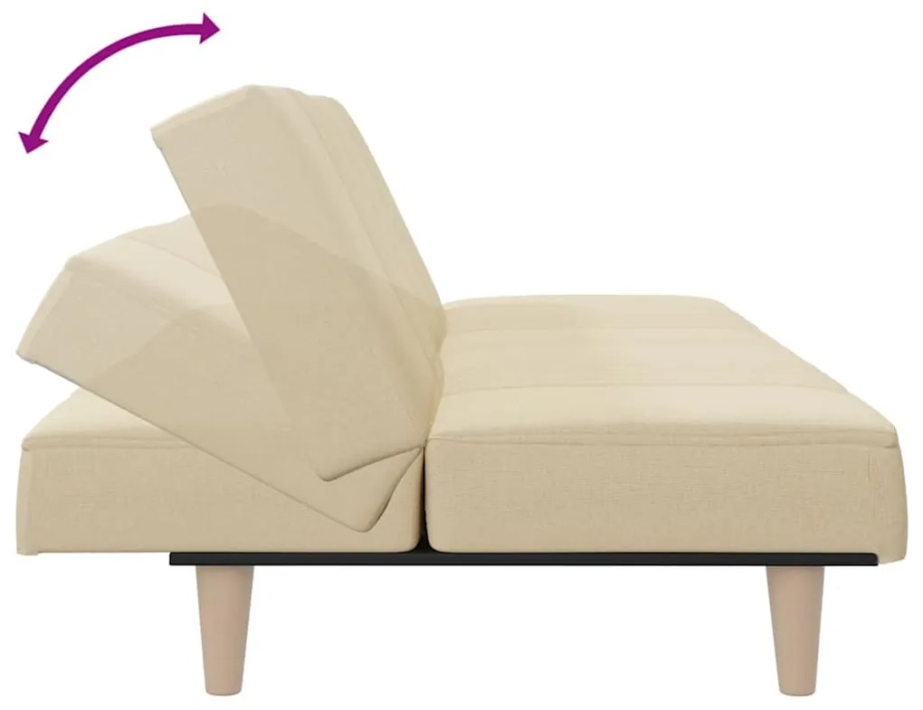 Sofá-cama tecido creme