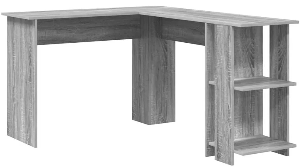 Mesa de canto cinza Sonoma com armazenamento 140x113,5x75cm