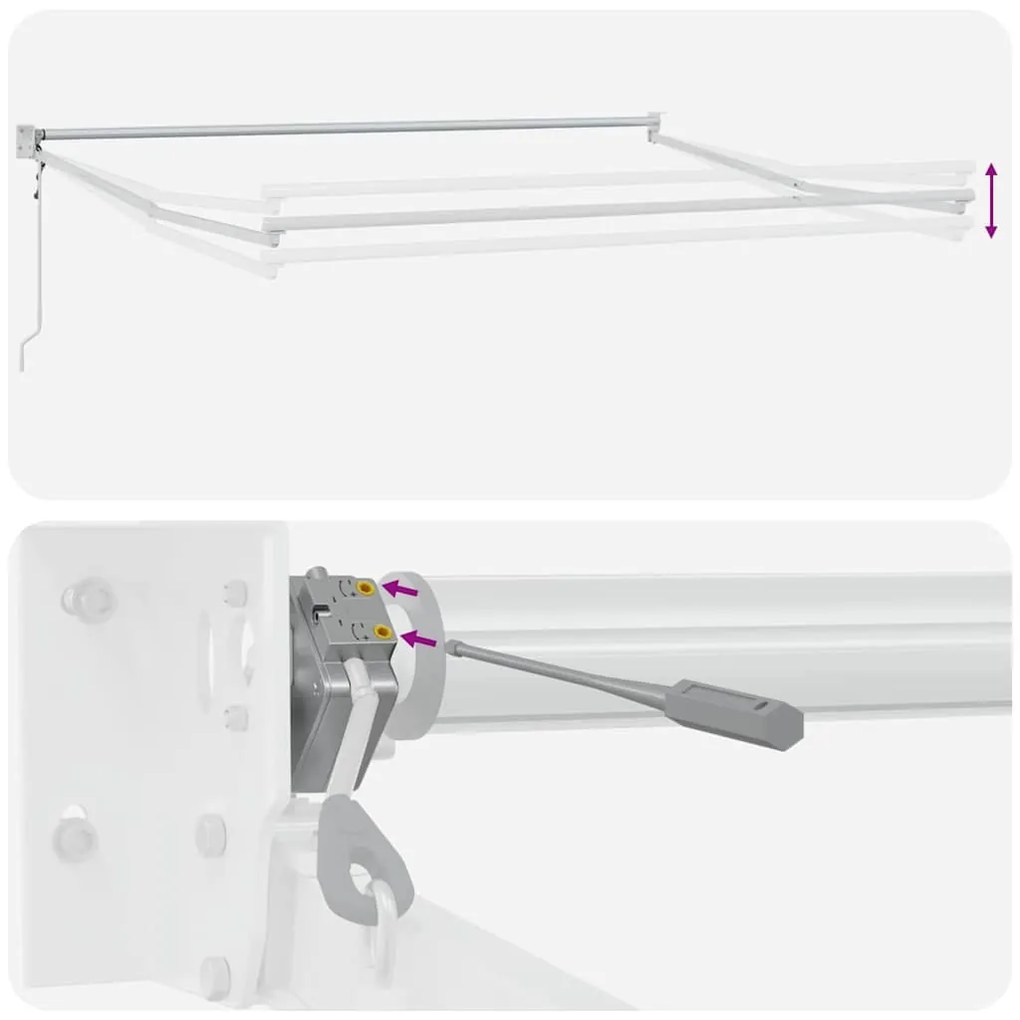 Toldo Retrátil Automático Listrado Multicolorido 450x300 cm