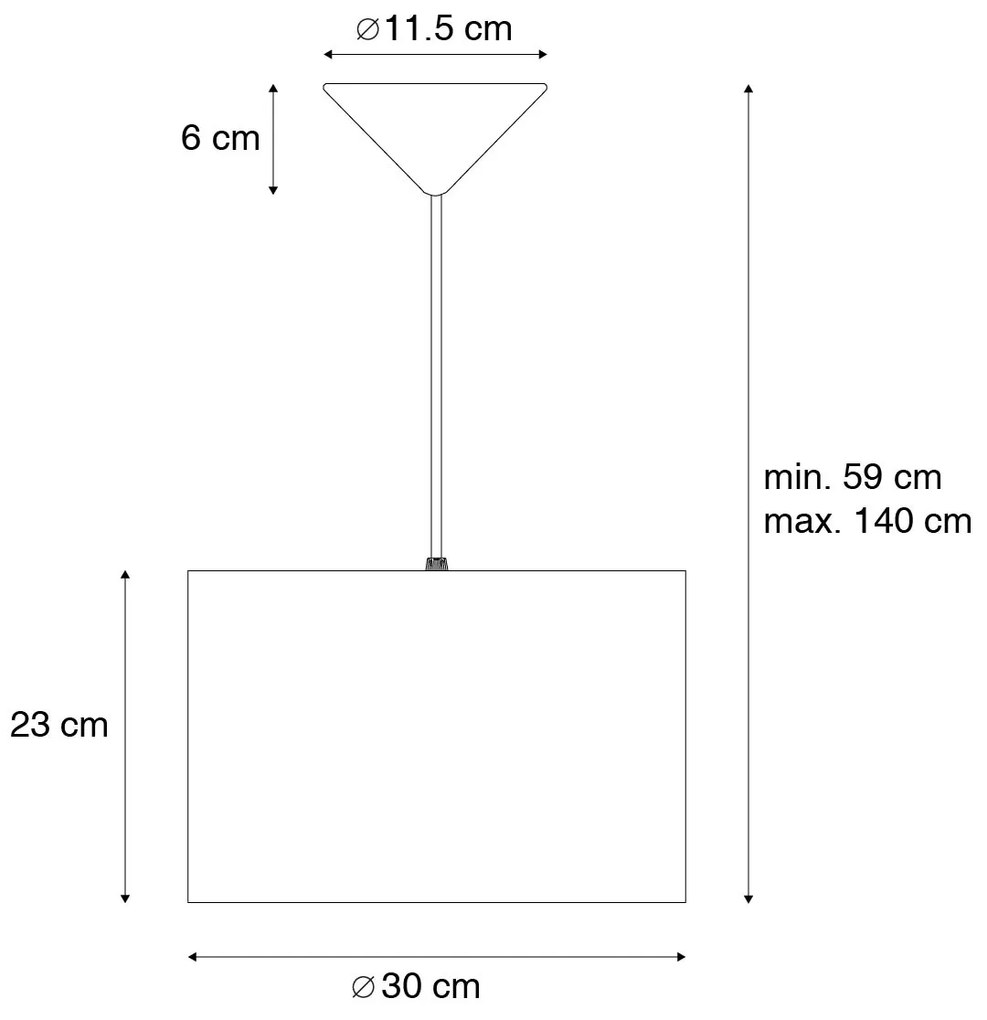 Candeeiro de suspensão moderno rosa com dourado 30 cm - Rosalina Moderno