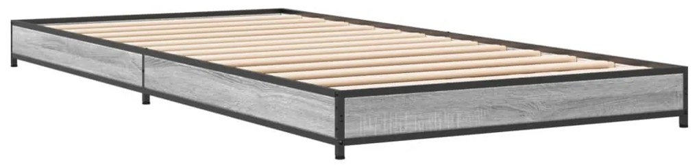Estrutura cama 100x200 cm derivados madeira/metal cinza sonoma