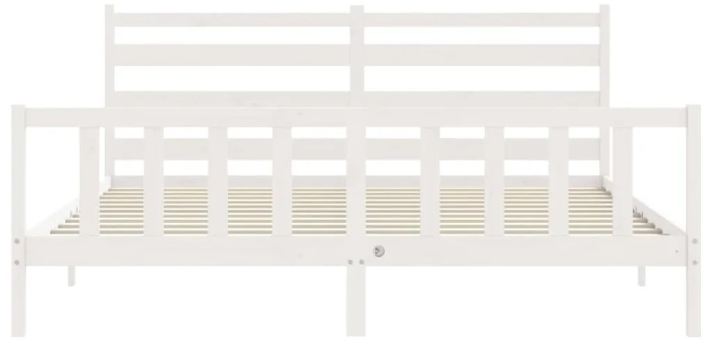 Cama sem colchão 200x200 cm madeira de pinho maciça branco