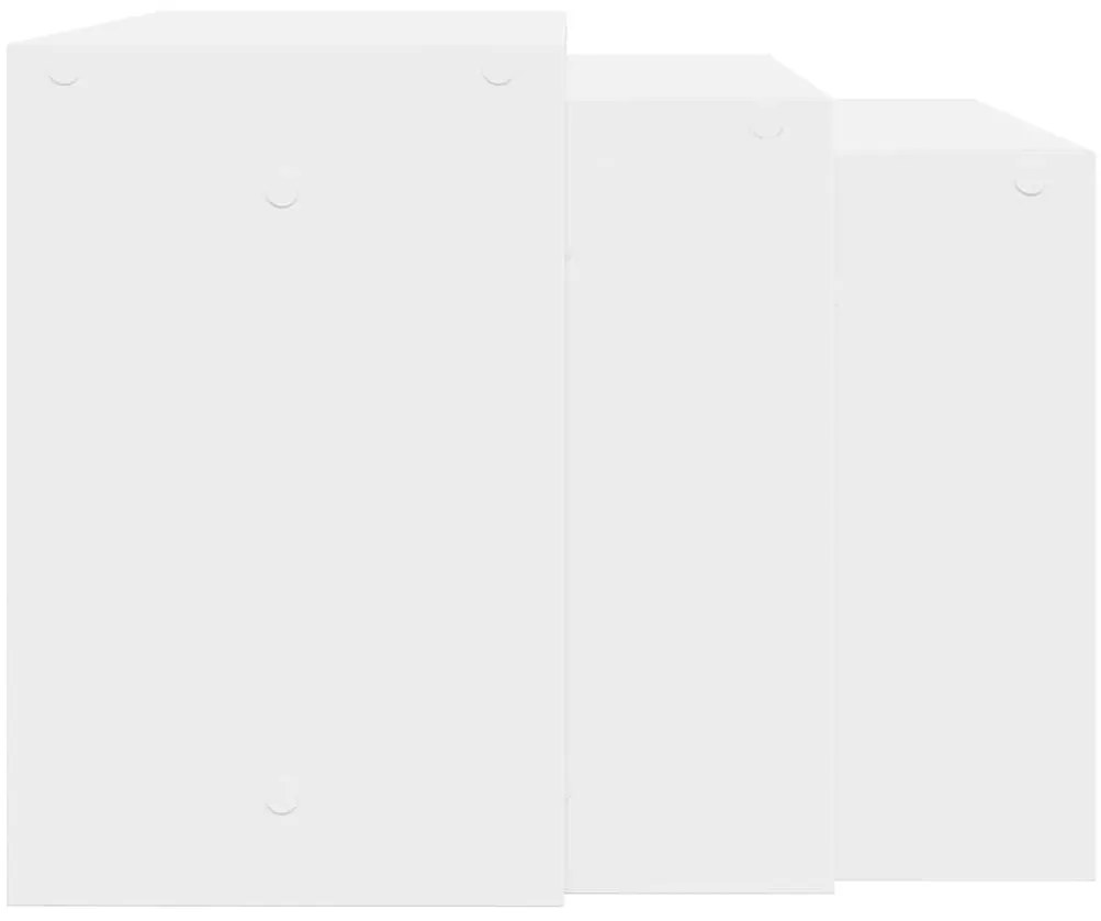 Mesas de encastrar 3 pcs derivados de madeira branco