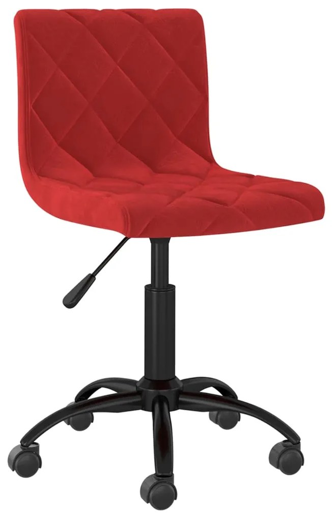 vidaXL Cadeira de escritório giratória veludo vermelho tinto