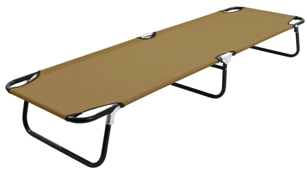 47758 vidaXL Espreguiçadeira/cama dobrável aço cinza-acastanhado