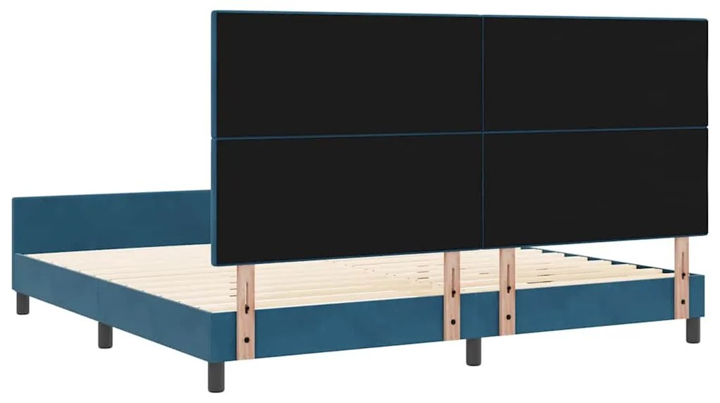Cama vidaXL Azul Escuro 200x200 cm Veludo