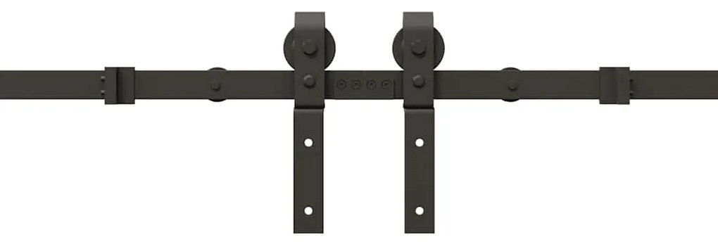 Kit de ferragens para porta deslizante 400 cm aço preto