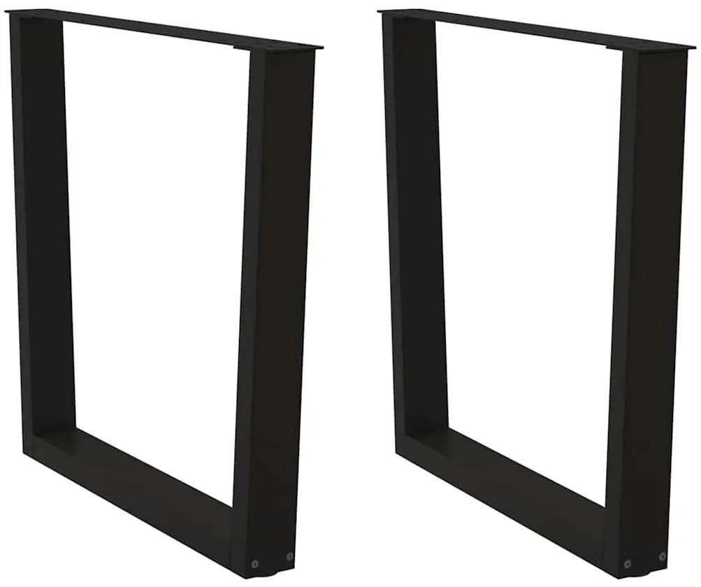 Pernas para mesa de jantar em V, 2 peças, pretas, 80x(72-73,3) cm, aço