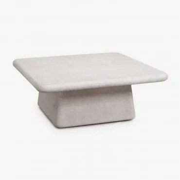 Mesa De Centro Para Jardim Quadrada 105x105 Cm Em Cimento Maelis Cinza Pedra Claro - Sklum