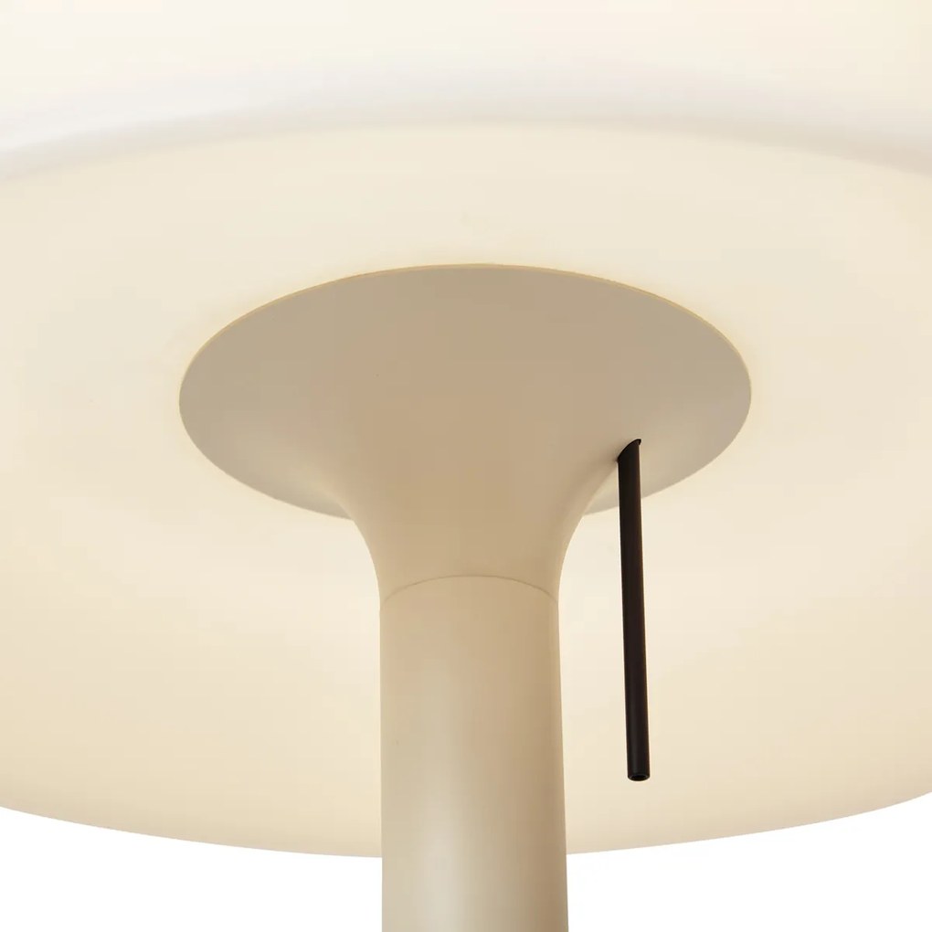 Candeeiro de Chão Exterior Escandinavo Bege com Abajur Branco IP44 - Mississippi Moderno